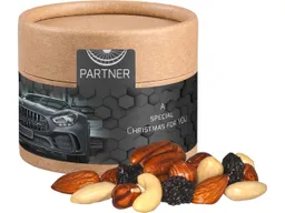 Mini-Bio-Studentenfutter in Eco-Pappdose mit individuell bedrucktem Etikett, 40 g – Produktbild 1 von 1