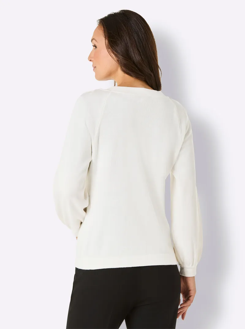 Strickjacke ecru, Ecru, – Produktbild 1 von 2