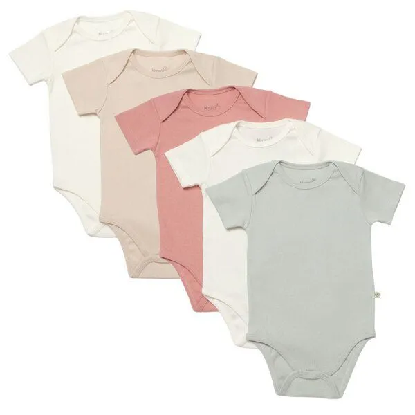 Biorganic Biorganic 5er-Pack Baby Body Unisex Kurzarm, GOTS-zertifiziert, Indigo (weiß-grau-blau), – Produktbild 1 von 3