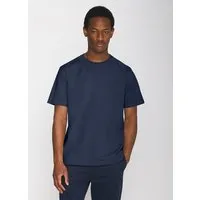 KnowledgeCotton Apparel KnowledgeCotton Apparel T-Shirt LOKE Badge aus Bio-Baumwolle - ROC/GOTS/Vegan, Blau (insigna) blue (melange), – Produktbild 1 von 1