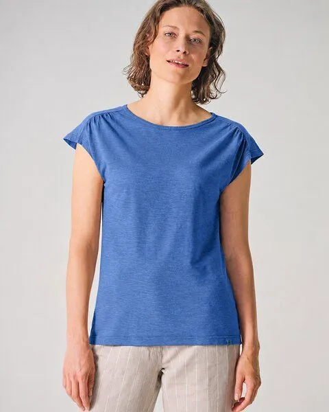 HempAge HempAge Damen T-Shirt mit rückseitigem Cut Out Hanf/Biobaumwolle, Royal(blau), – Produktbild 2 von 4