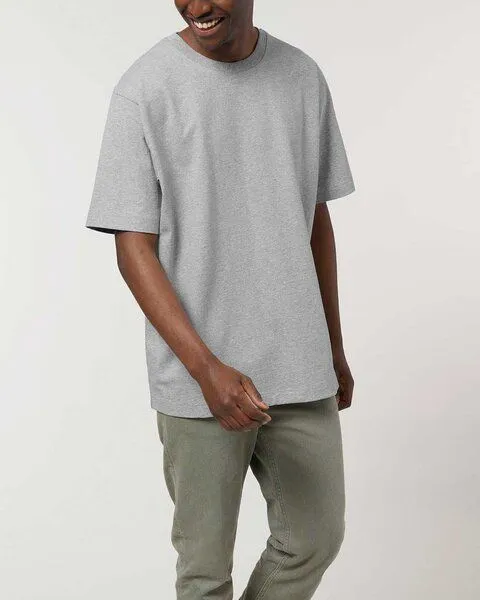 YTWOO YTWOO Sehr dickes Unisex T-Shirt | 240 g/qm | Top Premium Bio-Baumwolle, Heather grey, – Produktbild 3 von 4