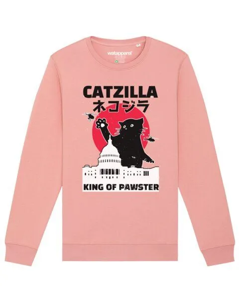 watapparel watapparel Sweatshirt Unisex Catzilla, Canyon pink, – Produktbild 1 von 4