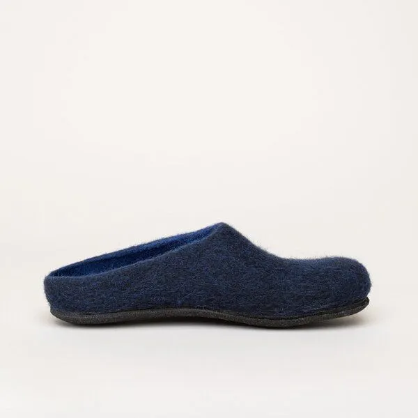 Magicfelt Magicfelt Filz-Hausschuh 709 aus 100% Merino-Wolle für Damen & Herren, Dunkel-blau, – Produktbild 2 von 3