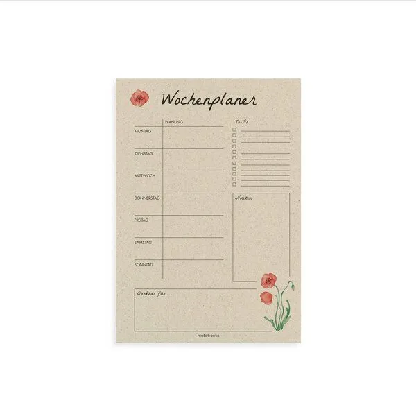 matabooks® matabooks® Kalender undatiert A4 aus Graspapier – Wochenplaner, Harmony, – Produktbild 1 von 3