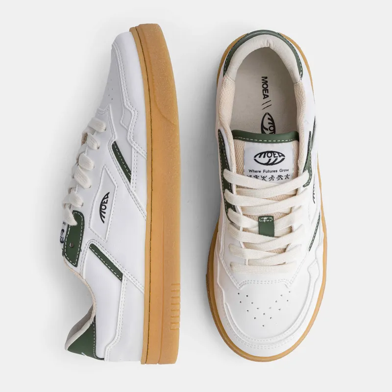 MoEa MoEa Herren vegan Sneaker Origin Low Apple Weiß Grün, Weiß, – Produktbild 2 von 2