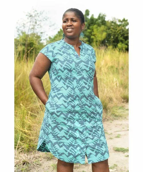 Global Mamas Global Mamas Bio Hemdkleid - HARBOR - Radiance, Phoenix sea glass (gruen), – Produktbild 2 von 3