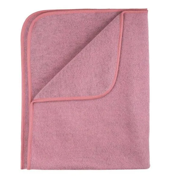 Pure pure by Bauer Pure pure by Bauer Baby Fleece Decke Schurwolle(kbT) Baumwolle (Bio), Dustyrose, – Produktbild 1 von 2