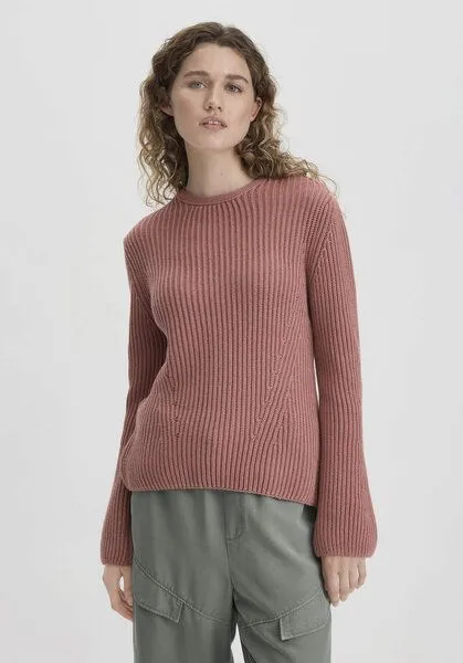 hessnatur hessnatur Strick Pullover Regular aus reiner Bio-Baumwolle, Rosenholz, – Produktbild 1 von 4