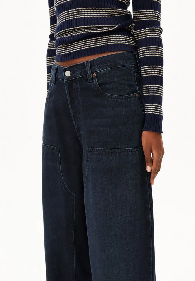 ARMEDANGELS ARMEDANGELS Weite Jeans AALTHEA Jeans aus Bio-Baumwoll Mix non stretch (Non-Stretch, Loose Fit) Mid waist, Blau, – Produktbild 3 von 5