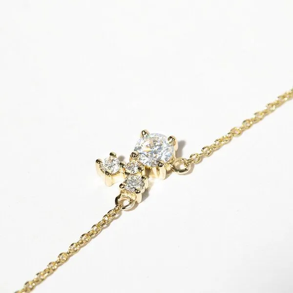 Eppi Eppi Silberne Cluster Kette mit Moissanit und Lab Grown Diamanten Millie, Weiss, – Produktbild 2 von 3