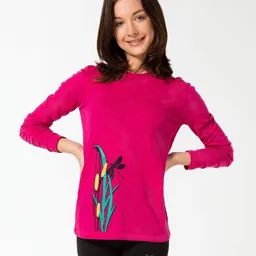 Spangeltangel Spangeltangel Langarm Shirt "Libelle", pink, Damenshirt Siebdruck Frauenshirt bedruckt – Produktbild 1 von 1