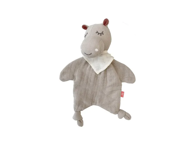 Kikadu Kikadu Schmusetuch Hippo 35 x 15 x 12 cm, Grau, – Produktbild 1 von 2