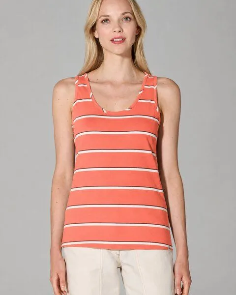 HempAge HempAge Damen Streifen Top Hanf/Biobaumwolle, Peach(orange), – Produktbild 2 von 4
