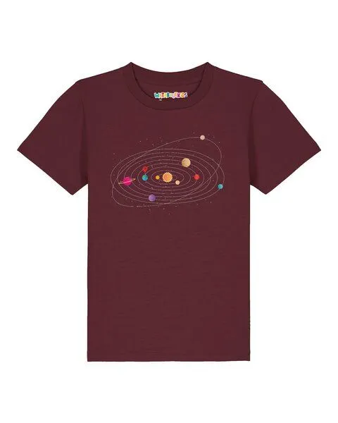 watabout.kids watabout.kids T-Shirt Kinder Sonnensystem, Burgundy, – Produktbild 1 von 2