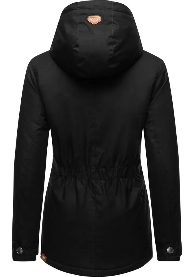 ragwear ragwear Winterjacke Monade Damen Winterparka mit Kapuze und m. Fleece gefüttert, Grau|schwarz, – Produktbild 4 von 4