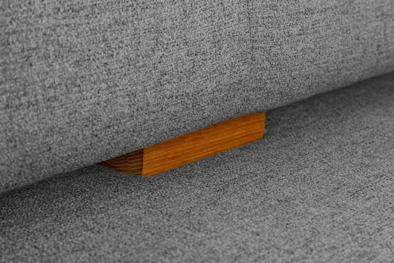 OTTO home Eckbank Ponza Polsterbank, Esszimmerbank, mit Massivholzgestell, Küchenbank in tollen Farben, Breite 201x161 cm, Braun|grau, – Produktbild 7 von 7