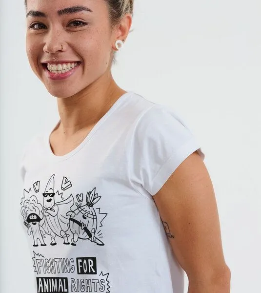 Gary Mash GARY MASH Shirt Asheville Fighting for Animal Rights aus Bio-Baumwolle, Weiß, – Produktbild 4 von 4