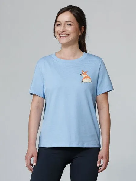 watapparel watapparel T-Shirt Frauen Corgi, Blue soul, – Produktbild 2 von 3