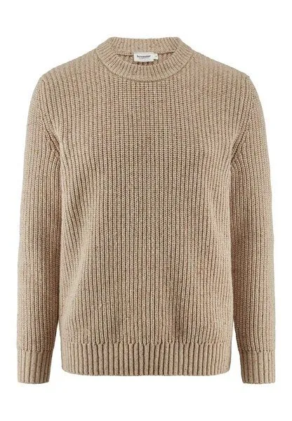 hessnatur hessnatur Pullover Regular aus Bio-Baumwolle mit recycelter Wolle, Goldsand, – Produktbild 3 von 4