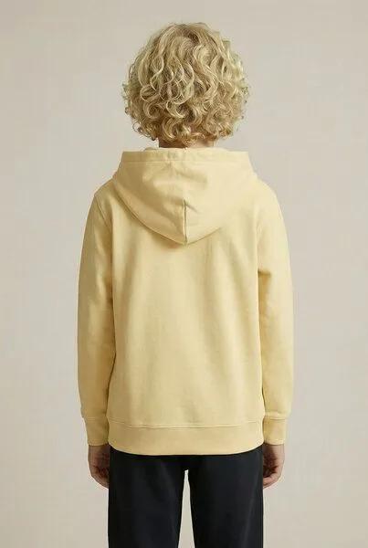 THE FACE OF ELEMENTS The Face of Elements Best Buddy in Town - Relaxed Fit Kids Hoodie aus 100% Bio-Baumwolle, Butter lemon (gelb), – Produktbild 4 von 4