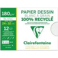 Clairefontaine Clairfontaine 'Dessin à grain Recycle' - Mappe mit Zeichenpapier, 24 x 32 cm, 12 Blatt – Produktbild 1 von 1