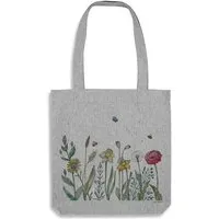 LIGARTI LIGARTI Jutebeutel – Blumenwiese, Grau, – Produktbild 1 von 1