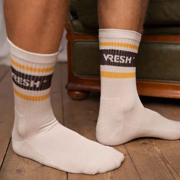 Vresh Clothing Vresh Clothing Varis - Socken aus Biobaumwoll-Mix, Braun/senf, – Produktbild 4 von 4
