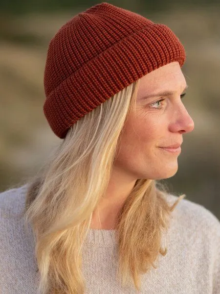 FUXBAU FUXBAU Kurze Merino Fischermütze, Herbstorange, – Produktbild 4 von 4