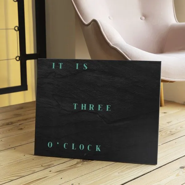 build-yours build-yours WordClock Jupiter Dark Slate Design - Wortuhr ENGLISCH - LED Wall Clock – Produktbild 2 von 4