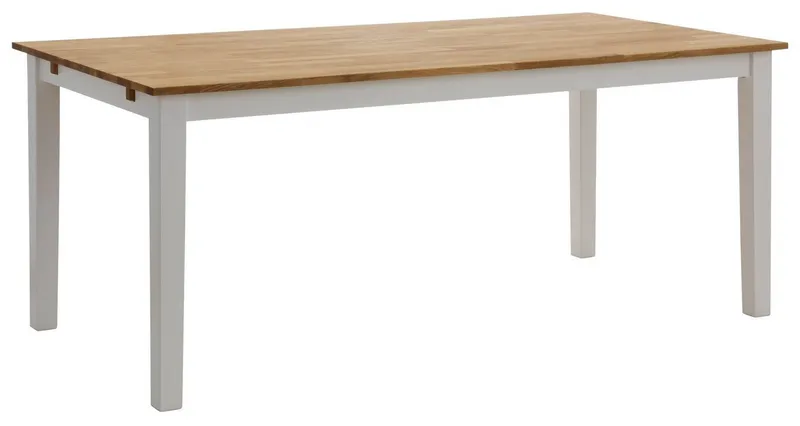 Home affaire Esstisch Samba Holztisch Landhaus Küche, aus massivem Buchenholz, 140 cm oder 180 cm, verlängerbar, Weiß, – Produktbild 3 von 6