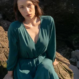 WiDDA Widda Damen vegan Kleid Onny Deep Sea Petrol – Produktbild 1 von 1