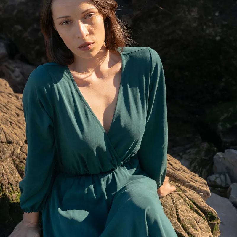 WiDDA Widda Damen vegan Kleid Onny Deep Sea Petrol, Teal, – Produktbild 1 von 2