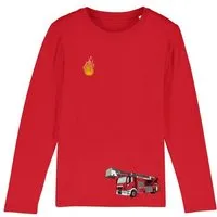 Spangeltangel Spangeltangel Kinder-Langarmshirt "Feuerwehr" rot, Biobaumwolle, Rot, – Produktbild 1 von 1