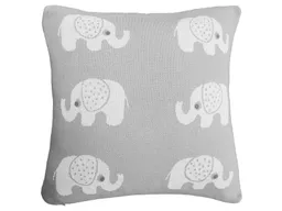 HANS NATUR Kissenbezug 40x40 cm Bio Baumwolle, Elefanten Grey Mit Reißverschluss – Produktbild 1 von 1
