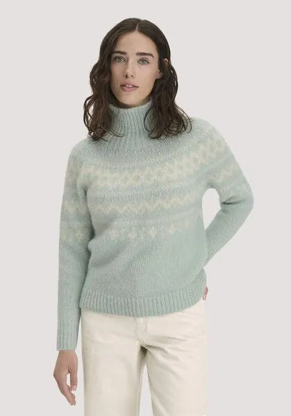 hessnatur hessnatur Rollkragenpullover Relaxed aus Alpaka und Bio-Baumwolle, Polargrün, – Produktbild 1 von 4