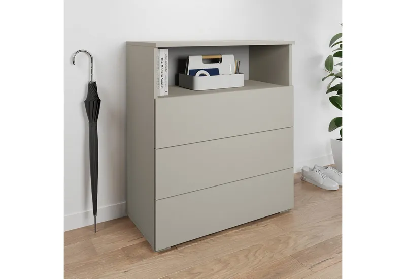 OTTO home Kommode Paris, mit 3 Schubkästen (Breite 70 cm), Beige, – Produktbild 2 von 5