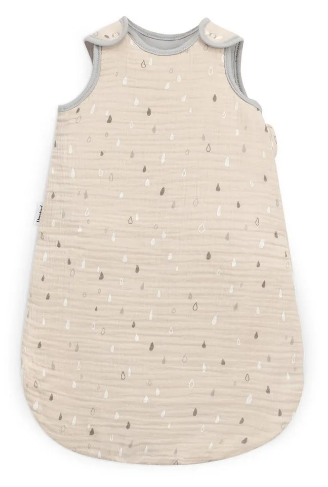 Ehrenkind Babyschlafsack Musselin Ganzjahresschlafsack Rund, 2.5 TOG (mit atmungsaktiver Bio-Baumwolle), für guten Schlaf zu jeder Jahreszeit, Natur tropfen, – Produktbild 2 von 5