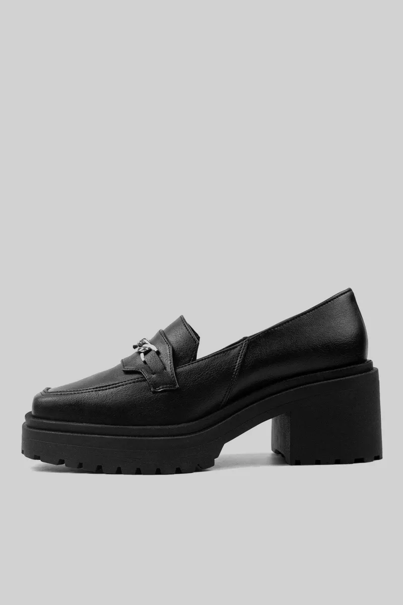 BOHEMA BOHEMA Damen vegan Karierte Chunky Loafer Schwarz, Schwarz, – Produktbild 2 von 2