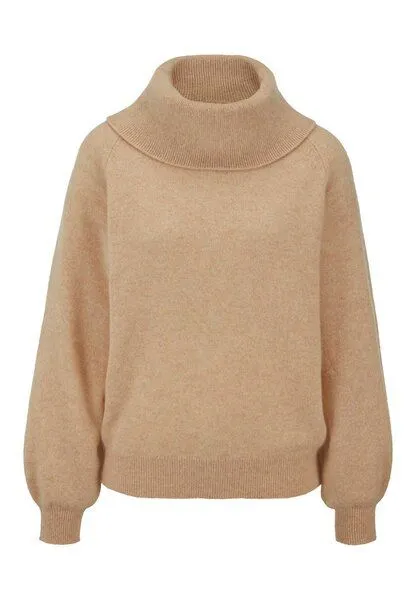 hessnatur hessnatur Strick-Pullover Relaxed aus Cashmere mit Recyclinganteil, Goldsand, – Produktbild 3 von 4