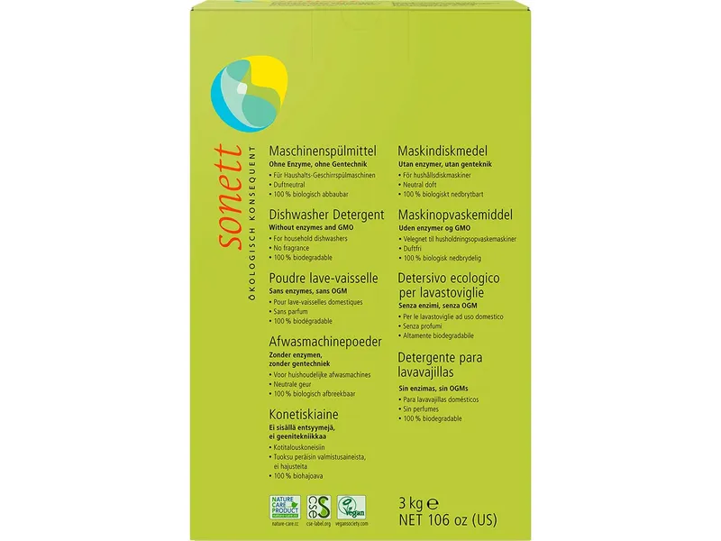 Sonett Sonett Spülmaschinenpulver, 3 kg – Produktbild 1 von 1