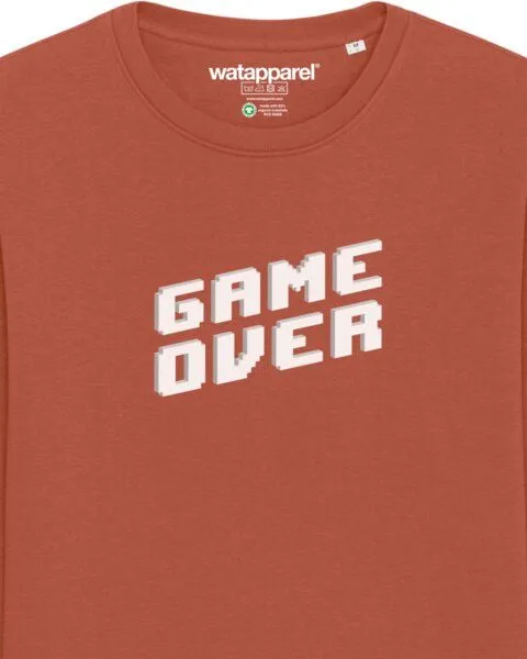 watapparel watapparel Sweatshirt Unisex Game Over, Heritage brown, – Produktbild 3 von 4