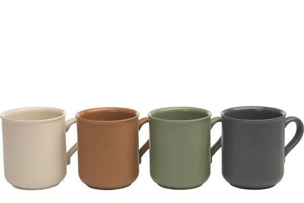 reMAIN reMAIN MAINmug - 4 St. stabile u. bruchfeste Mehrwegtassen mit Griff aus Recyclingkunststoff - nachhaltige Tassen für Heiß/Kaltgetränke - Kinderbecher - Camping - etc., Gemischt, – Produktbild 3 von 3
