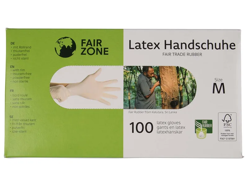 Fair Zone 100 Fair Zone Einweghandschuhe aus Latex, Gr. medium – Produktbild 1 von 1