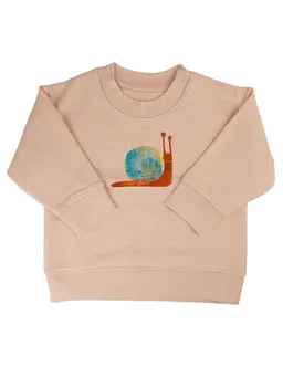 MelaDi Meladi Kinder Baby - Sweater aus Biobaumwolle - Schnecke auf Creme Latte – Produktbild 1 von 1