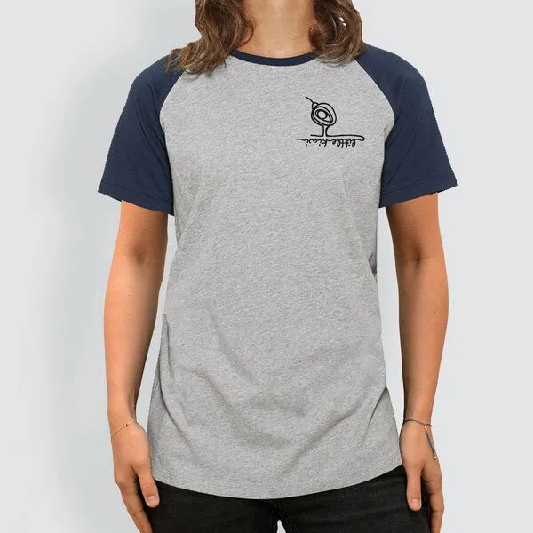little kiwi little kiwi Damen T-Shirt, "Kleiner Kiwi", Heather Ash/Navy – Produktbild 1 von 3