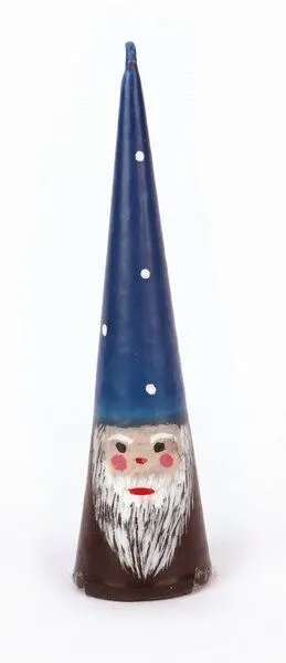 El Puente El Puente Kerze "Wichtelmännchen" | Fair Trade & Handmade aus Indien, Braun,blau, – Produktbild 1 von 1