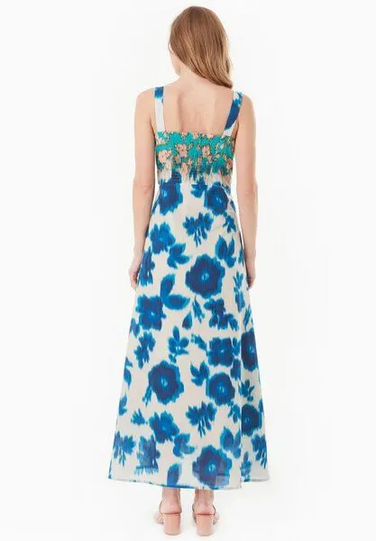 ORGANICATION ORGANICATION Kleid aus Bio-Baumwoll-Voile mit Blumenmuster, Blurry flowers, – Produktbild 3 von 4