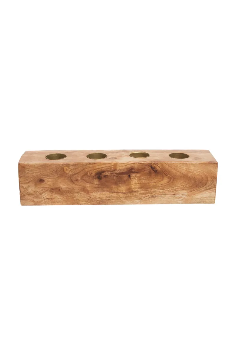 Tranquillo Kerzenhalter NEEMWOOD Braun, für 4 Kerzen - braun – Produktbild 1 von 5