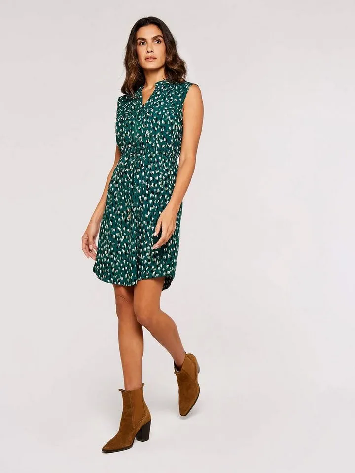 Apricot Apricot Minikleid Pinselstrichmuster Minikleid (2-tlg., Kordelzug) mit Tunnelzugband, Grün, – Produktbild 2 von 4